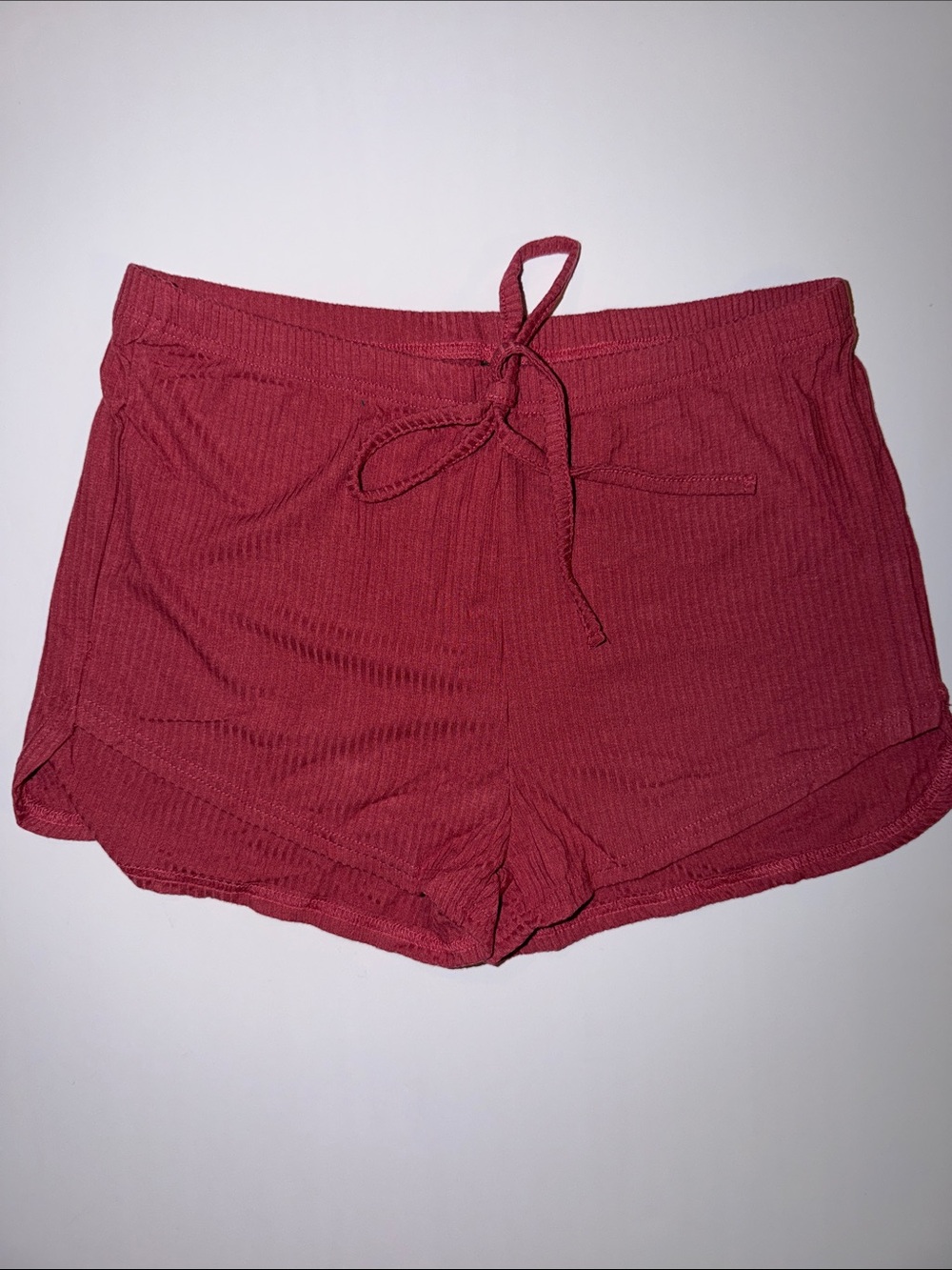 Ribbed Drawstring Lounge Shorts